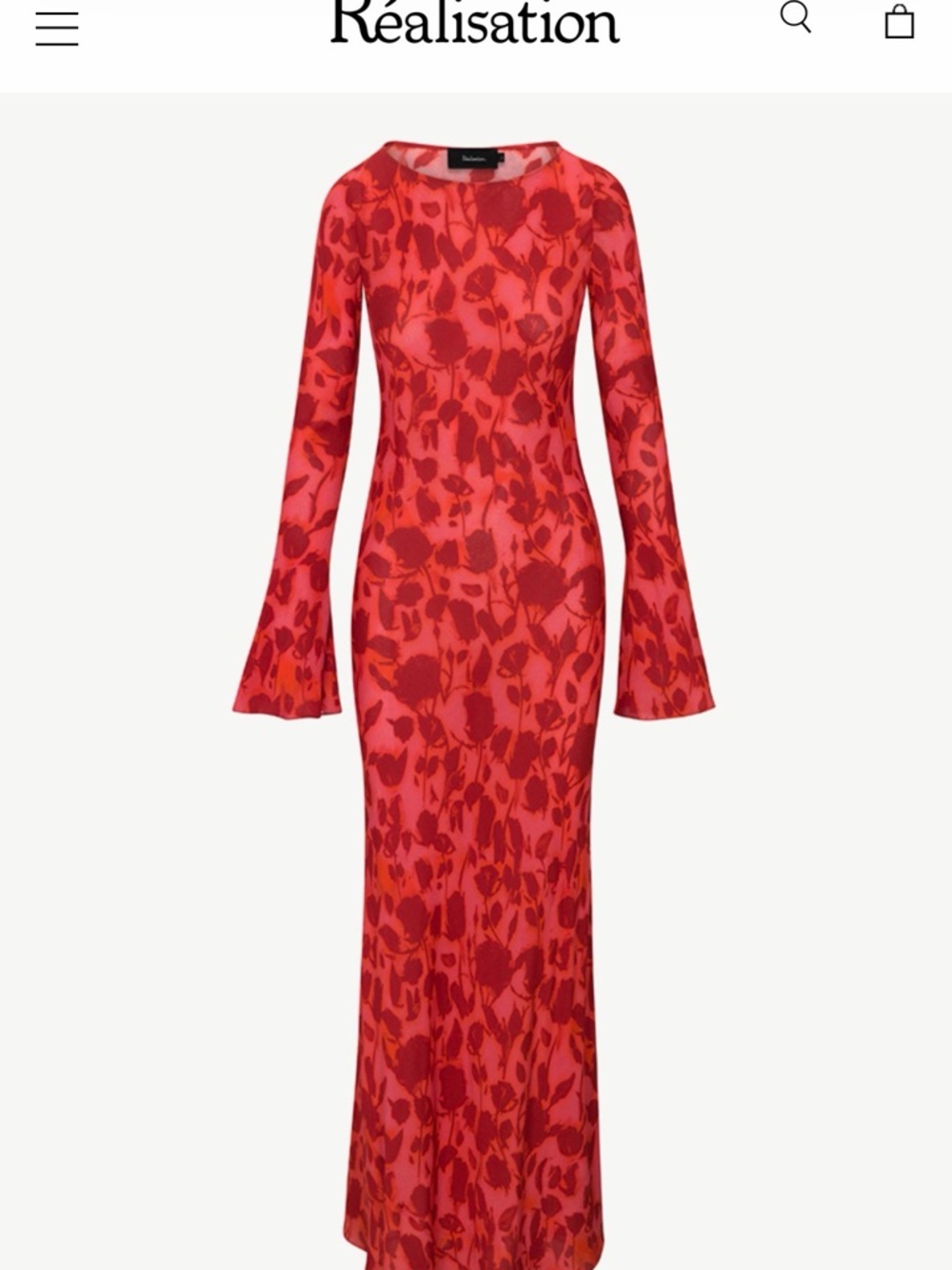 Realisation Par Red Floral Long-Sleeve Maxi Dress - Picture 2 of 5